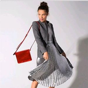 Rare 189$ Talbots metallic acordion skirt